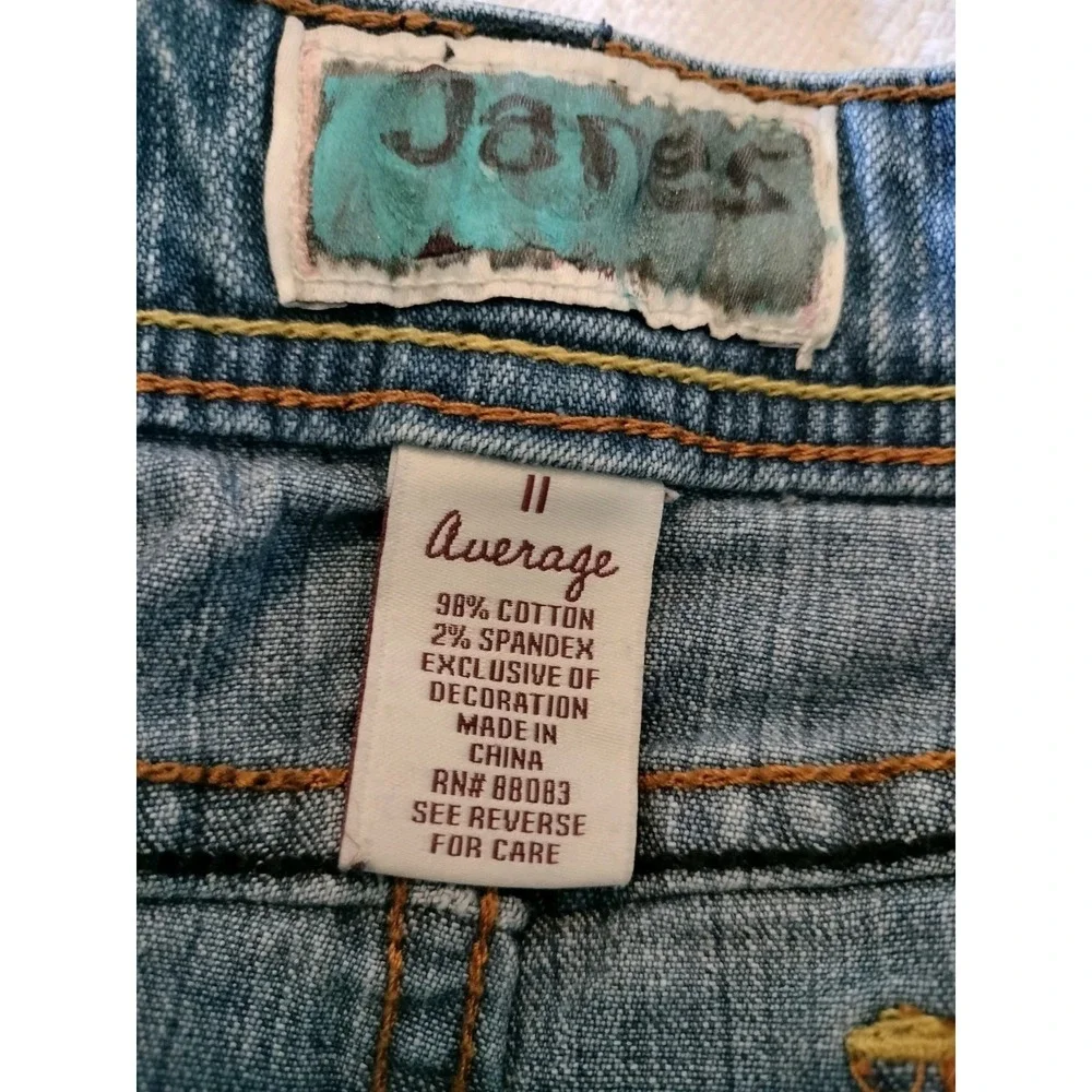 VTG ZANA-DI Custom Painted Flare Jeans Women's 11 Y2K Boho Hippie Mid Rise